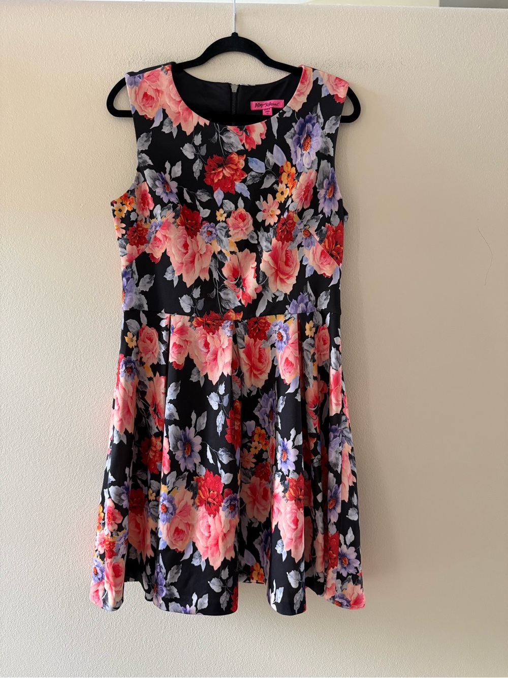 Betsey Johnson Tea Party Fit & Flare Floral Sleeveless Midi Dress